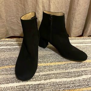 Beautiful Black Suede ankle boots. Made in Spain. Size 8 (EUR 39). 2” heels.